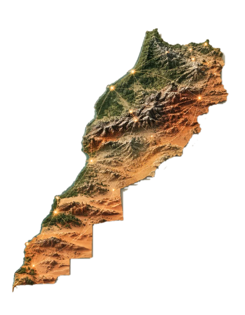 Carte en relief du Maroc